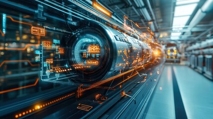 Futuristic industrial panel display