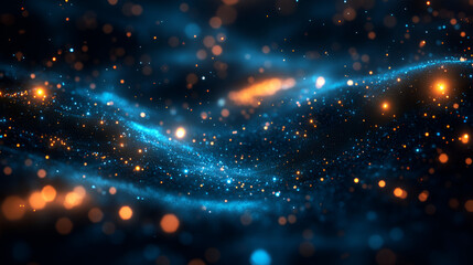 Obraz premium Starry night sky with glowing cosmic dust and bright nebulae