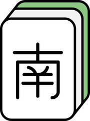 Cartoon outline style Chinese Mahjong