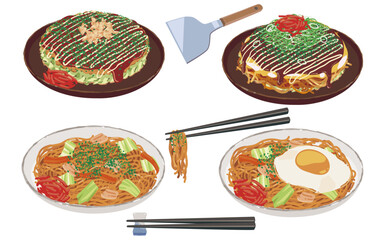 焼きそばとお好み焼き