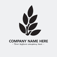 Plant illustration for logo company black and white vector image

