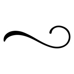 Curved Flourish Decorative Swirl Element, Decorative Swash Flourish Element