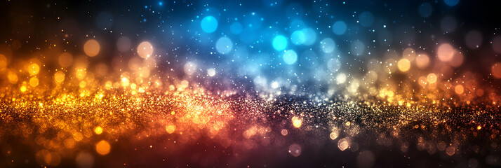 Fototapeta premium Abstract Blue Gold Glitter Background