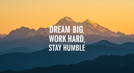Naklejka premium AI-generated Inspirational Quote with Mountain Sunset