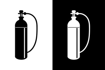 Minimalist Oxygen Tank Silhouette Icon Crisp Vector Graphic.