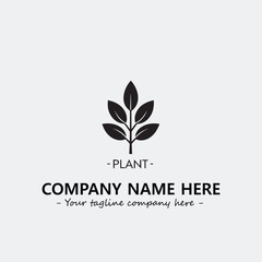 Plant illustration for logo company black and white vector image
