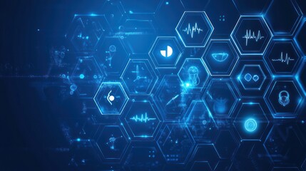 Fototapeta premium Abstract medical data visualization, interconnected systems, digital healthcare