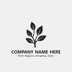 Plant illustration for logo company black and white vector image
