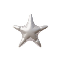 Shiny silver star ball with metallic effect. 3d icon.