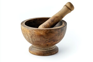 Pestle and mortar isolated on white background 