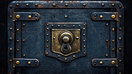 Obraz premium Antique Metal Box: A Study in Rust and Brass