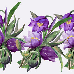 Nahtloses Muster aus Wildblumen. Aquarell. Schleifmittel auf weißem und farbigem Hintergrund.