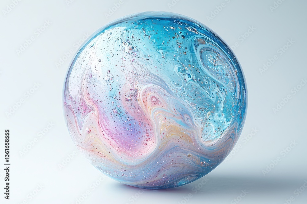 Poster Swirling colors in a glass orb create a mesmerizing visual experience of light and texture