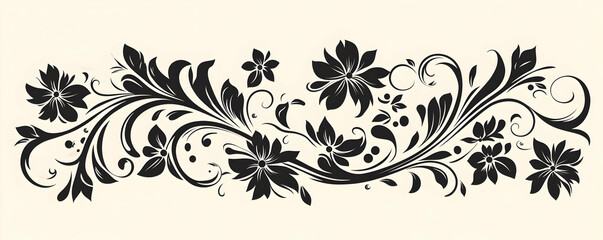 Floral Illustration: Black and White Design