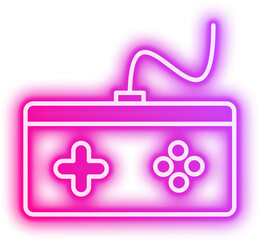 Obraz premium Neon Gaming Joystick Icon