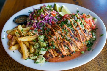Fototapeta premium Grilled Chicken Plate with Sides