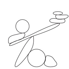 Balance concept .Stack of stones. Balancing stones . Spa rock tower. Minimal art design . Balance of irregular shapes of lines. Harmony symbol. Spa stones in balance .Zen stones .Pebble tower .vector 