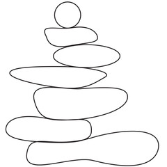 Balance concept .Stack of stones. Balancing stones . Spa rock tower. Minimal art design . Balance of irregular shapes of lines. Harmony symbol. Spa stones in balance .Zen stones .Pebble tower .vector 
