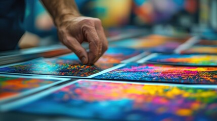 Printing Professional Inspecting Colorful Prints