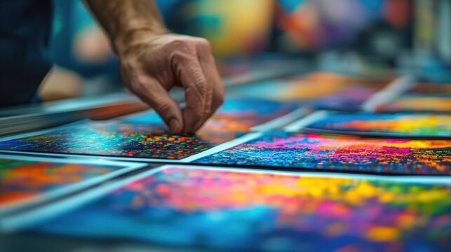 Printing Professional Inspecting Colorful Prints