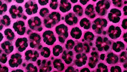 Obraz premium Bold and stylish, this leopard print pink pattern features a soft, textured design that adds a trendy and fierce touch to any fashion or decor