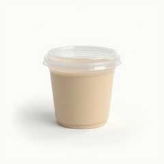 Mockup of a clear cup filled with a beverage