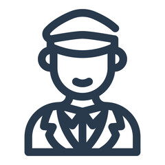 Male Bus Driver with Cap and Uniform Icon