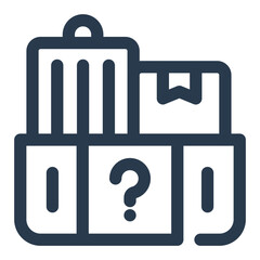 Lost and Found Box with Luggage and Question Mark