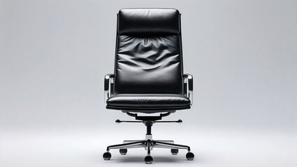 Black Leather Office Chair With Minimalist Design and Ergonomic Features