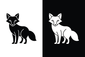 Minimalist Fox Icon Template. Easy-to-Edit Layered Vector Illustration