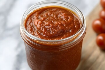 Homemade Spicy Tomato Sauce in Glass Jar Recipe