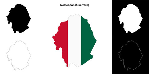 Ixcateopan outline map