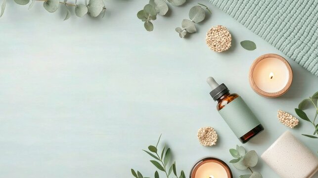 Serene Spa Sanctuary A tranquil and soothing collection of natural beauty essentials like essential oils candles and botanical accents for a relaxing and rejuvenating holistic self care experience