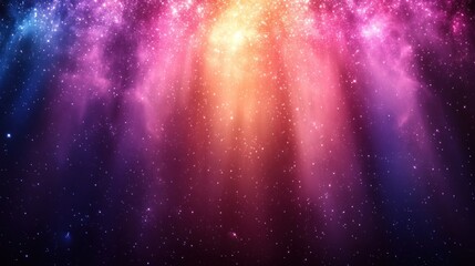 Naklejka premium Vibrant cosmic nebula with radiant light beams.