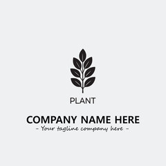 Plant illustration for logo company black and white vector image
