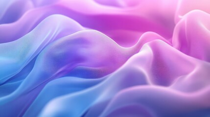 Obraz premium Flowing blue and purple fabric dances against a soft pink backdrop. A vibrant, textured composition evokes a sense of movement and tranquility