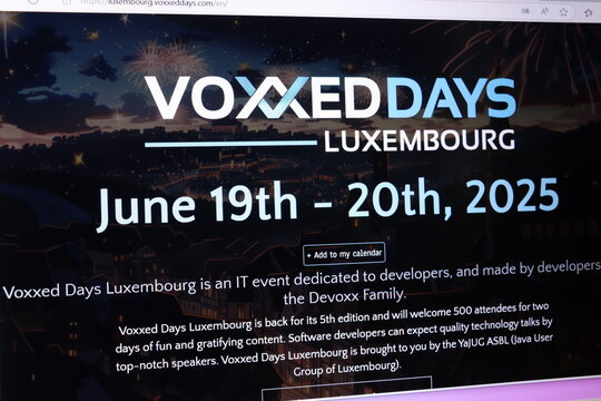 Voxxed days luxembourg 2025 announcement: it event for developers on june 19-20