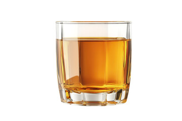 A Golden Amber Liquid Rests In A Crystal-clear Rocks Glass Against A Stark Isolated on Transparent Background, Showcasing Its Rich Hue And Smooth Texture