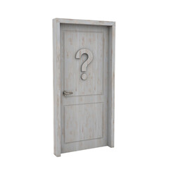 Discover the unknown with this intriguing door featuring a question mark as a doorknob Perfect for conveying curiosity and enigma