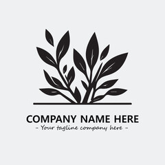 Plant illustration for logo company black and white vector image
