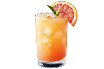 A Refreshing Grapefruit Cocktail, Perfect For A Sunny Afternoon, With Ice And A Vibrant Grapefruit Slice Garnish In A Tall Glass Isolated on Transparent Background