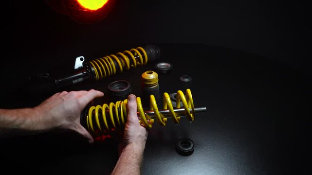 adjustable tuned sports suspension for a bench front-wheel drive car yellow coilovers