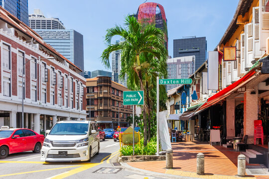 Old and new architecture on Tanjung Pagar Road, Singapore