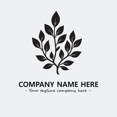 Plant illustration for logo company black and white vector image
