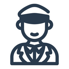 Male Bus Driver with Cap and Uniform Icon