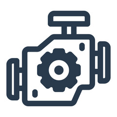 Bus Engine with Gear Mechanism Icon