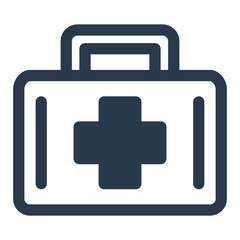 Obraz premium School Bus First Aid Kit with Medical Cross Icon