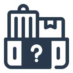 Lost and Found Box with Luggage and Question Mark