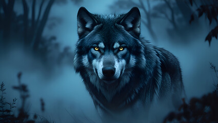 The fearsome wolf pack leader