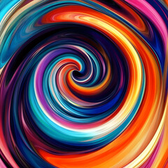 Obraz premium Abstract Digital Art of Kaleidoscopic Spiral Vortex with Radial Symmetry Fluid Curves and High Saturation Creating a Mesmerizing Optical Illusion and Seamless Blend of Energy in Motion
